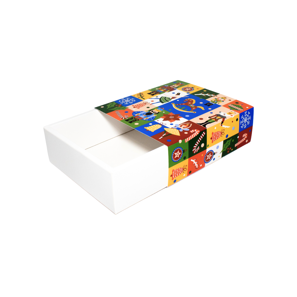 Caja Galletera Navidad Cascanueces Tapa Deslizable