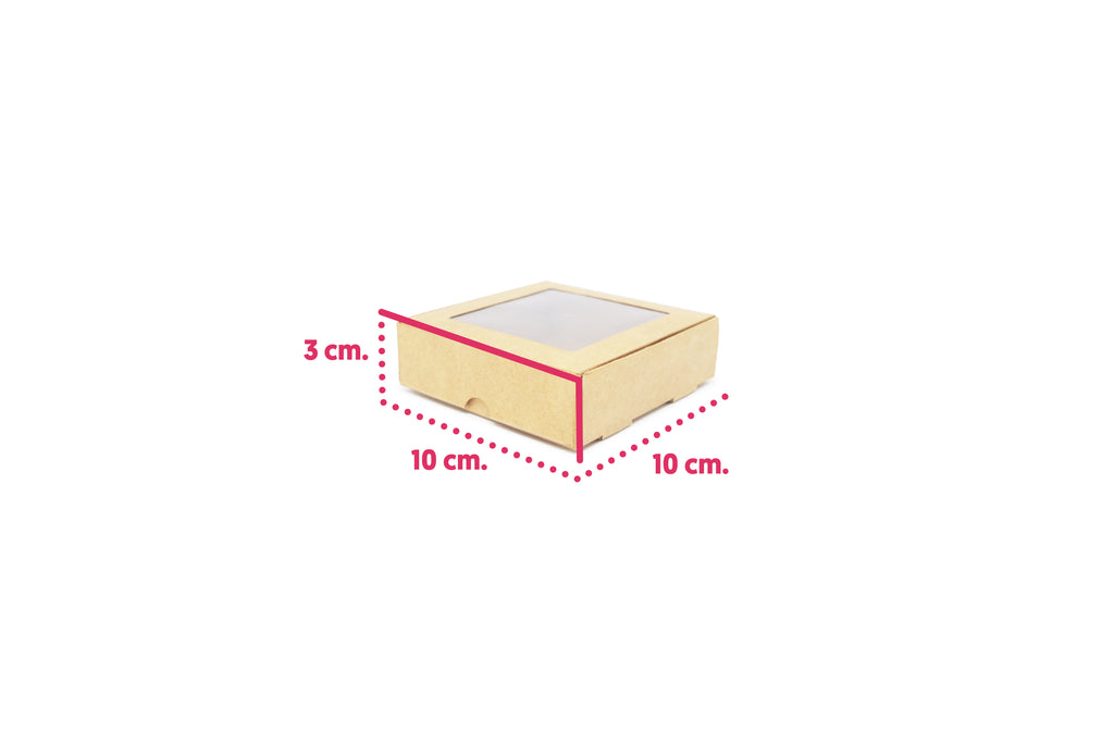 Caja Galletera Con Ventana 10x10x3