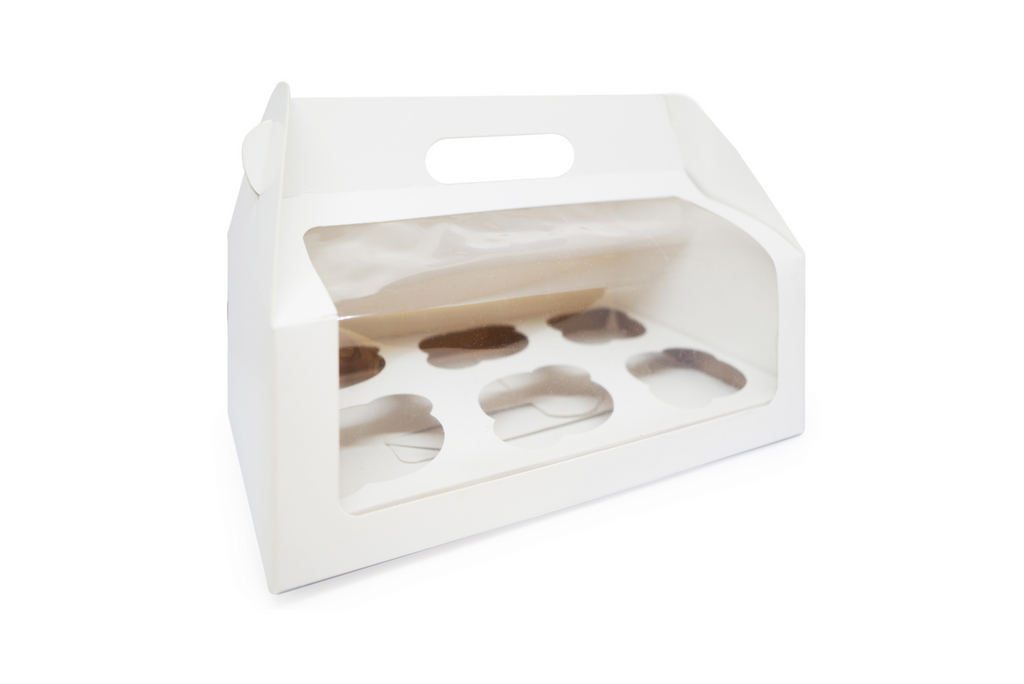 Caja para 6 cupcakes blanca