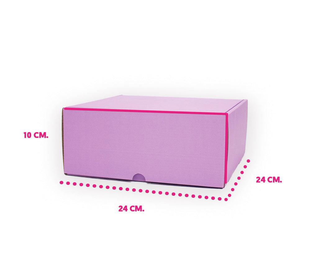 Caja de carton para envios, mailboxes, paqueteria de 14x12x4.5 cm de color  Lila - Bobox co.